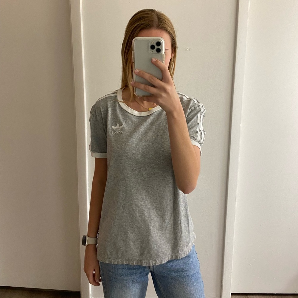 Adidas 3-stripes gray T-shirt XS